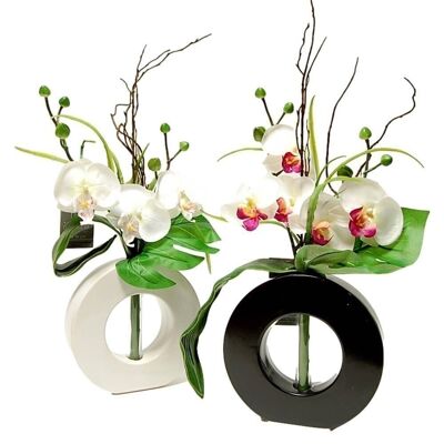 Round Artificial Orchid Vase 50Cm