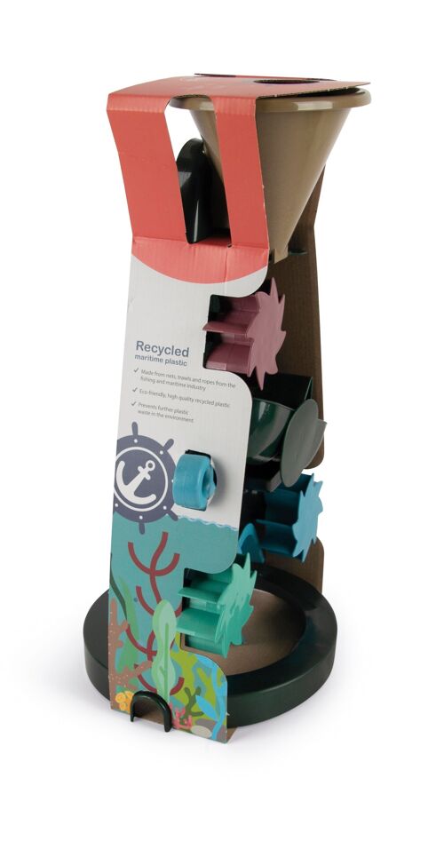 Jouet en bioplastique - Blue Marine Toys - Set moulin & plage - 22x44x20,5cm
