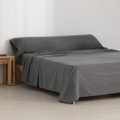 Anthracite Flannel Sheet Set 100% cotton