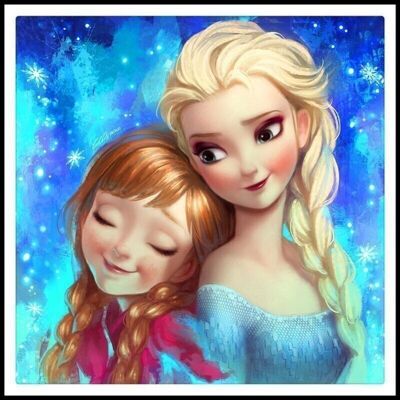 Diamond Painting Elsa and Anna, 40x40 cm, Round Drills