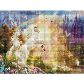 Peinture diamant licorne, 40x30 cm, forets carrés 2