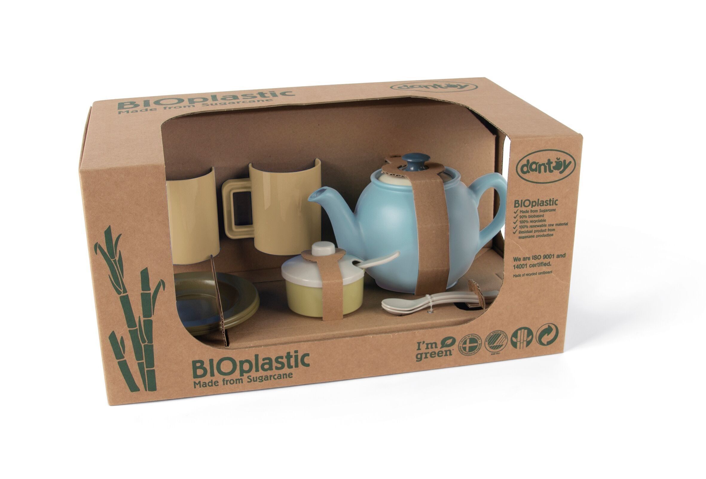 Juguete de bioplástico - Orgánico - Juego de té en caja de regalo 34,5x17,5x19cm