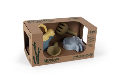 Jouet en bioplastique - Bio - Set de plage et eau - bleu - 4pcs en boîte cadeau de 34,5x17,5x19cm