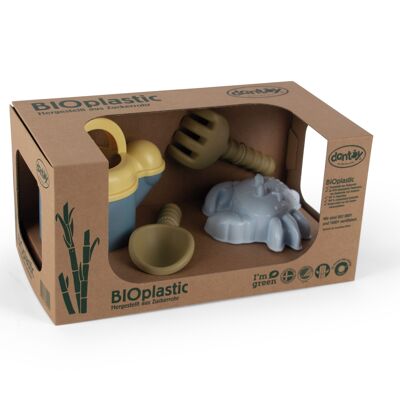 Jouet en bioplastique - Bio - Set de plage et eau - bleu - 4pcs en boîte cadeau de 34,5x17,5x19cm
