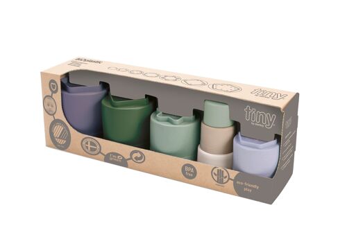 Jouet en bioplastique - Tiny - Set de cups en boite cadeau 34,5x11,5x9cm