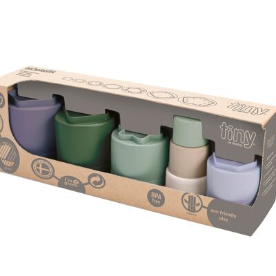 Bioplastic toy - Tiny - Set of cups in gift box 34.5x11.5x9cm