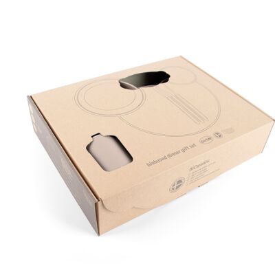 Bioplastic toy - Tiny - Dinner gift set - Nude - Gift box 30x7x23.5cm