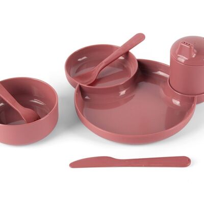 Bioplastic toy - Tiny - Dinner gift set - Red - Gift box 30x7x23.5cm