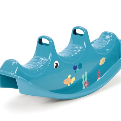 Jouet en bioplastique - Blue Marine Toys - Balançoire à bascule baleine bleue - 101x38x40cm