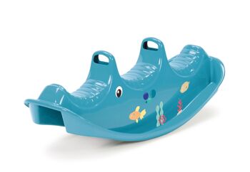 Jouet en bioplastique - Blue Marine Toys - Balançoire à bascule baleine bleue - 101x38x40cm