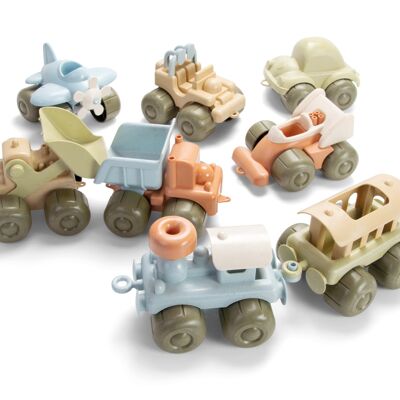 Bioplastic toy - Organic - Vehicle set - 8 pcs