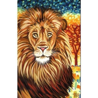 Peinture diamant Lion d'Afrique, 35x50 cm, forets ronds