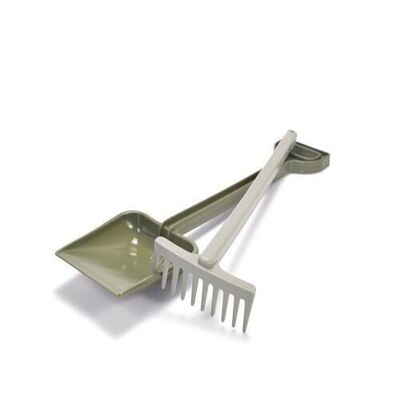 Bioplastic toy - Green Bean - 50cm shovel & 42cm rake set