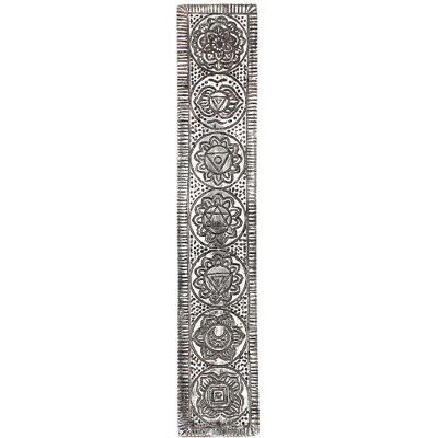 Porte-encens 7 Chakras finition argent antique.