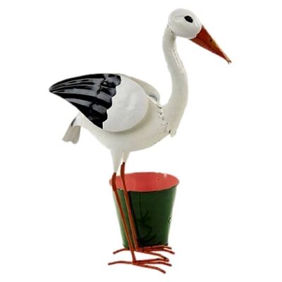 Plant Pot With Stork H43 Cm