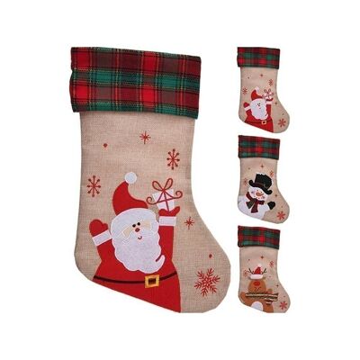 Burlap Christmas Sock