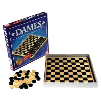 French Traditional Wooden Checkers Game