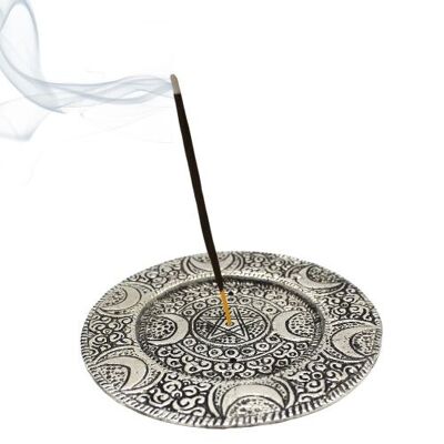 Incense Holder Moon & Pentacle Antique Finish