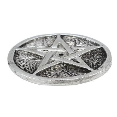 Räucherstäbchenhalter Pentacle Silber Antik-Finish