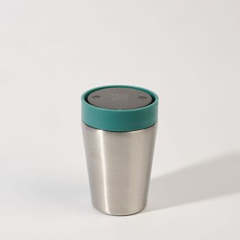Tasse circulaire en acier inoxydable 8oz vert aigue-marine (1 x pack 8) tasse à café réutilisable durable 2