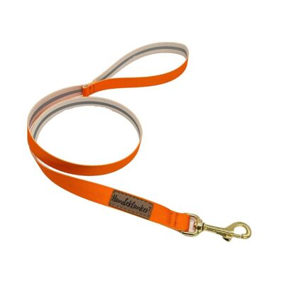 Dog training leash 1m Pumpkin (rPet) gold/silver