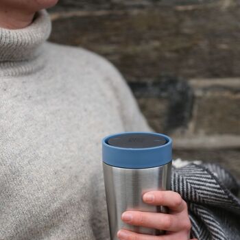 Tasse circulaire en acier inoxydable 16oz Rockpool Blue (1 x pack 8) Tasse à café réutilisable durable 4
