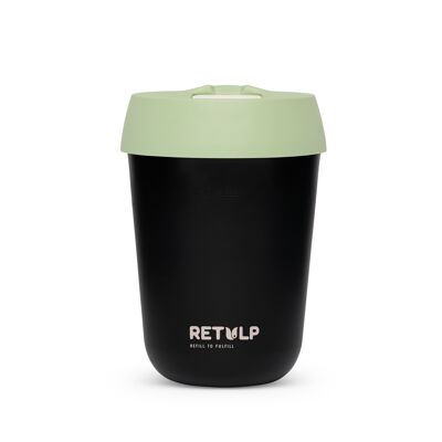 Travel Cup to Go - Tazza riutilizzabile da 250 ml Nera / Verde menta