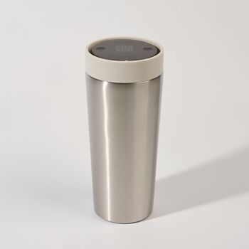Tasse circulaire en acier inoxydable 16oz galet blanc (1 x paquet 8) tasse à café réutilisable durable 2