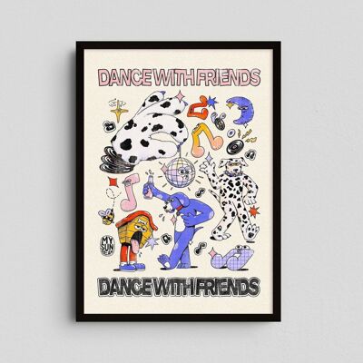 Giclée Art Print - Dance With Friends - Off White - My Sunbeam