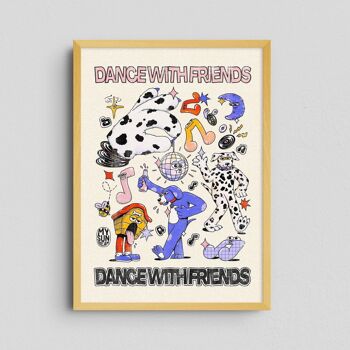 Giclée Art Print - Danse entre amis - Blanc cassé - My Sunbeam 3