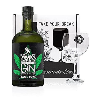 Cannabis gin with glass