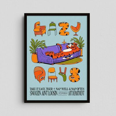 Giclée-Kunstdruck – Lazy Days – Blaugrün – Mein Sonnenstrahl