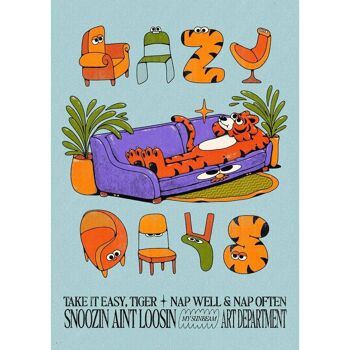 Giclée Art Print - Lazy Days - Sarcelle - My Sunbeam 7