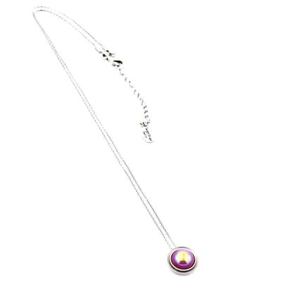 Aura Necklace 01 Delicate pendant necklace with AB pearl