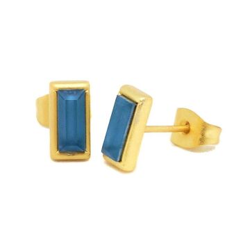 Baguette Earring 01 - Boucle d'oreille clou rectangulaire en cristal 15