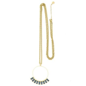 Baguette Necklace 04 - Collier long pendentif avec cristaux 16