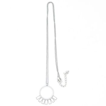 Baguette Necklace 03 - Collier pendentif mi-long avec cristaux 3