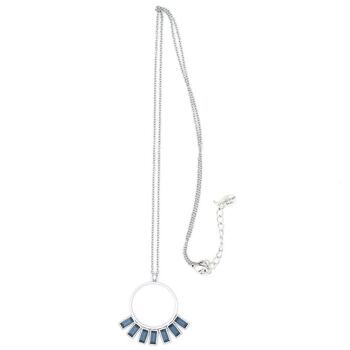 Baguette Necklace 03 - Collier pendentif mi-long avec cristaux 8