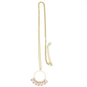 Baguette Necklace 03 - Collier pendentif mi-long avec cristaux 14
