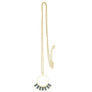 Baguette Necklace 03 - Collier pendentif mi-long avec cristaux 16