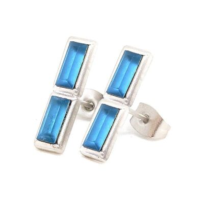 Baguette Earring 02 - clous d'oreilles allongés en cristal