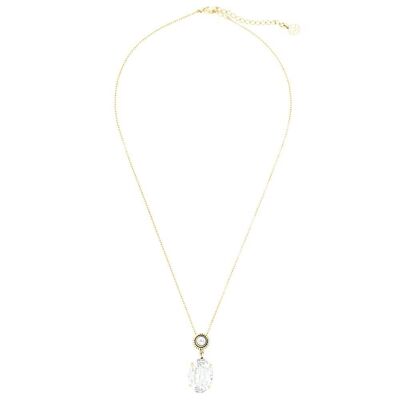 Basics Necklace 17 - Romantic necklace with rhinestone pendant