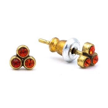 Basics Mini Earring 02 - Minimaliste, avec 3 cristaux 7