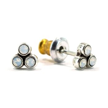 Basics Mini Earring 02 - Minimaliste, avec 3 cristaux 12