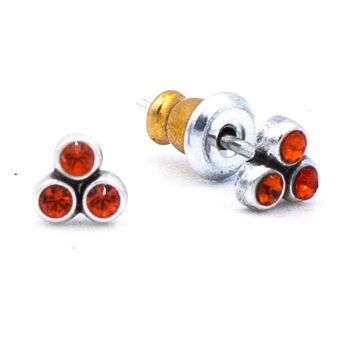 Basics Mini Earring 02 - Minimaliste, avec 3 cristaux 13