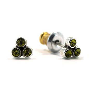 Basics Mini Earring 02 - Minimaliste, avec 3 cristaux 15