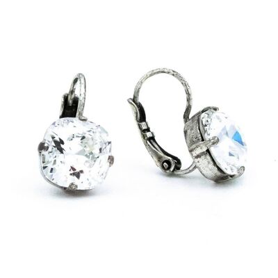 Basics Earring 03 - Pendientes clásicos de strass con cierre de palanca