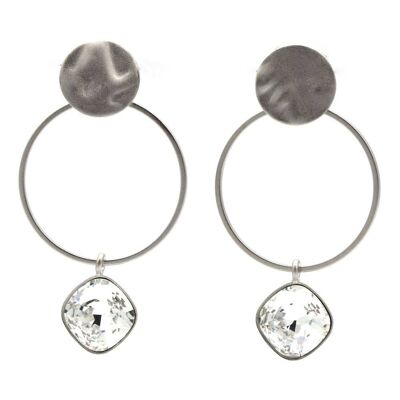 Basics Earring 10 - Stud earrings with plates and crystal
