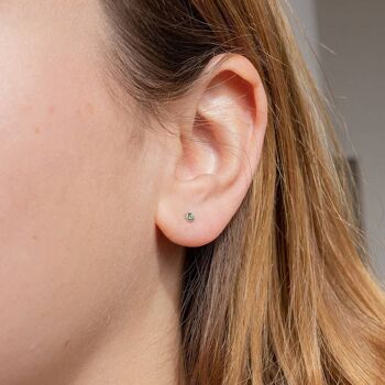 Boucle d'oreille Basics 13 - Clou d'oreille minimaliste en cristal 2