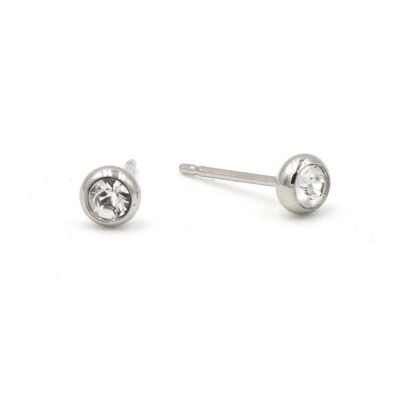 Boucle d'oreille Basics 14 - Clou d'oreille minimaliste en cristal